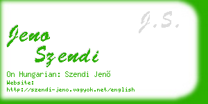 jeno szendi business card